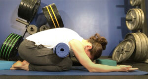Child's pose breathing