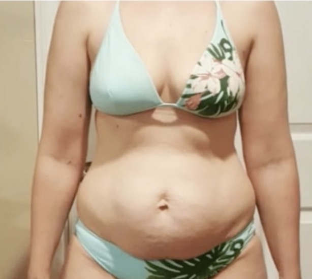 Upper ab crease and gripping external obliques